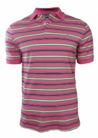 Polo Golf Ralph Lauren Men's Pro Fit Striped Polo (Large, Pink) Polo Golf Ralph Lauren Men's Pro Fit Striped Polo (Large, Pink)