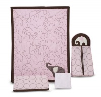 Carter's 4 Piece Crib Bedding Set, Pink Elephant Carter's 4 Piece Crib Bedding Set, Pink Elephant