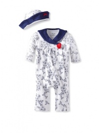 Little Me Baby-girls Newborn Rose Dot Coverall And Hat, Blue, 3 Months Little Me Baby-girls Newborn Rose Dot Coverall And Hat, Blue, 3 Months