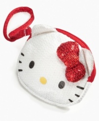 She can keep a hold on her funds in a fashionable way with this coin purse wristlet from Hello Kitty. She can keep a hold on her funds in a fashionable way with this coin purse wristlet from Hello Kitty.