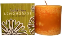 Stella Mare Lemongrass 3 X 3 Soy Pillar Candle Stella Mare Lemongrass 3 X 3 Soy Pillar Candle