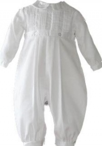 Cotton Christening Baptims Pique Longall with Tucks and Embroidery and Hat Cotton Christening Baptims Pique Longall with Tucks and Embroidery and Hat
