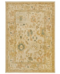 Introduce the casual, historical elegance of Oushak rugs to your home with this modern Caladonia area rug from Lauren Ralph Lauren. Crafted in Turkey using advanced power-looming techniques to create the look of heathered fibers for a soft, lustrous appearance in durable polypropylene. Introduce the casual, historical elegance of Oushak rugs to your home with this modern Caladonia area rug from Lauren Ralph Lauren. Crafted in Turkey using advanced power-looming techniques to create the look of heathered fibers for a soft, lustrous appearance in durable polypropylene.