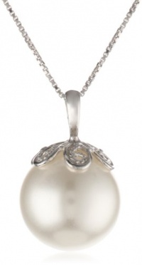 Sterling Silver 13mm Shell Pearl Pendant Necklace , 18 Sterling Silver 13mm Shell Pearl Pendant Necklace , 18