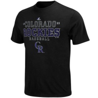 MLB Mens Colorado Rockies Charge The Mound Black Short Sleeve Basic Tee By Majestic MLB Mens Colorado Rockies Charge The Mound Black Short Sleeve Basic Tee By Majestic