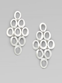 This sleek sterling silver design boasts a lovely cascade of open ovals in a long, glamourous length. Sterling silverLength, about 2½Post backImported This sleek sterling silver design boasts a lovely cascade of open ovals in a long, glamourous length. Sterling silverLength, about 2½Post backImported