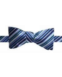 Any way you want it. This Countess Mara bowtie reverses from stripes to polka dots to double your formalwear options. Any way you want it. This Countess Mara bowtie reverses from stripes to polka dots to double your formalwear options.
