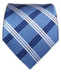 100% Silk Woven Blue Houndstooth Plaid Tie 100% Silk Woven Blue Houndstooth Plaid Tie