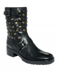 A studded make-over is a most magnificent look. MICHAEL Michael Kors' MK Studded boots take the trend to the next level. A studded make-over is a most magnificent look. MICHAEL Michael Kors' MK Studded boots take the trend to the next level.