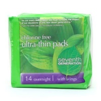 Chlorine Free Ultra-thin Pads w/ Wings Overnight 14 CT from Seventh Generation Chlorine Free Ultra-thin Pads w/ Wings Overnight 14 CT from Seventh Generation
