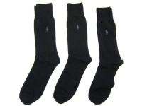 Polo Ralph Lauren Set of Three Men's Dress Socks, Solid Black, Grey Pony, Slightly Ribbed (Size 10-13) Polo Ralph Lauren Set of Three Men's Dress Socks, Solid Black, Grey Pony, Slightly Ribbed (Size 10-13)