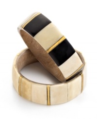 Band together. A study in contrasts, this Heart of Haiti bangle combines natural horn with polished brass and solid wood. Each is entirely handmade for a look that's luxe but understated and definitely one of a kind. Band together. A study in contrasts, this Heart of Haiti bangle combines natural horn with polished brass and solid wood. Each is entirely handmade for a look that's luxe but understated and definitely one of a kind.