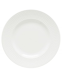 This Wickford accent plate ties in timeless sophistication with every meal. Versatile white porcelain in a clean, contemporary shape is embossed with a twisting rope pattern. This Wickford accent plate ties in timeless sophistication with every meal. Versatile white porcelain in a clean, contemporary shape is embossed with a twisting rope pattern.