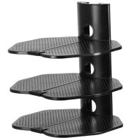 Cheetah Mounts AS3B 3 Tier Electronic Component Shelf Wall Mount Bracket with Cable Management System Cheetah Mounts AS3B 3 Tier Electronic Component Shelf Wall Mount Bracket with Cable Management System