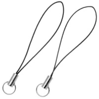Cell Phone Strap Black/ Silver Tone Split Ring (10) Cell Phone Strap Black/ Silver Tone Split Ring (10)