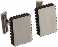 Kenneth Cole New York Mens Brushed Nickel With Polished Hematite Rounded Stud Edge Cufflinks Kenneth Cole New York Mens Brushed Nickel With Polished Hematite Rounded Stud Edge Cufflinks