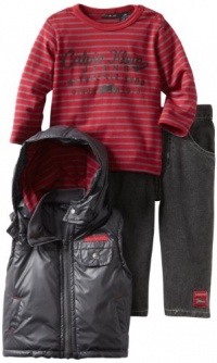 Calvin Klein Baby-boys Infant Vest with Long Sleeve Tee And Jean, Assorted, 18 Months Calvin Klein Baby-boys Infant Vest with Long Sleeve Tee And Jean, Assorted, 18 Months