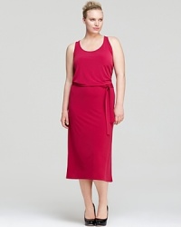 Turn heads in brilliant color with this MICHAEL Michael Kors Plus maxi dress, finished with a tie belt for effortless elegance. Polish off the silhouette with classic pumps. Turn heads in brilliant color with this MICHAEL Michael Kors Plus maxi dress, finished with a tie belt for effortless elegance. Polish off the silhouette with classic pumps.
