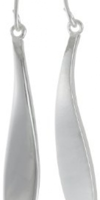 Sterling Silver Elongated Polished Wave French Wire Earrings Sterling Silver Elongated Polished Wave French Wire Earrings