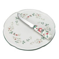 Pfaltzgraff Winterberry Cheese Tray with Sculpted Slicer Pfaltzgraff Winterberry Cheese Tray with Sculpted Slicer