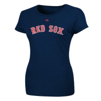 MLB Boston Red Sox Dustin Pedroia Navy Crew Neck Women's T-Shirt Navy MLB Boston Red Sox Dustin Pedroia Navy Crew Neck Women's T-Shirt Navy