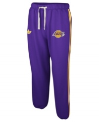 Show off your pride for the LA Lakers in these sweatpants by adidas. Show off your pride for the LA Lakers in these sweatpants by adidas.