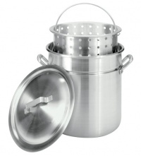 Bayou Classic 4042 42-Quart All-Purpose Aluminum Stockpot with Steam and Boil Basket Bayou Classic 4042 42-Quart All-Purpose Aluminum Stockpot with Steam and Boil Basket