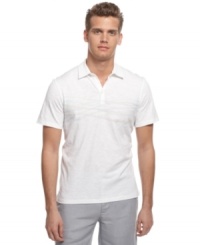 Not your basic polo. A graphic front adds a modern touch to this classic shirt from Calvin Klein. Not your basic polo. A graphic front adds a modern touch to this classic shirt from Calvin Klein.