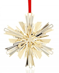 As bright as snow in brilliant gold, the Crystalline Snowflake ornament from ChemArt elevates your home with enchanting holiday style. As bright as snow in brilliant gold, the Crystalline Snowflake ornament from ChemArt elevates your home with enchanting holiday style.