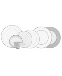 Display your finest meals or simply everyday favorites on this richly elegant serving platter. From innovative designer Monique Lhullier, it features a platinum-edged tiered scallop pattern on creamy white. Display your finest meals or simply everyday favorites on this richly elegant serving platter. From innovative designer Monique Lhullier, it features a platinum-edged tiered scallop pattern on creamy white.