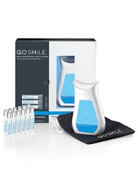 Smile Whitening Light System whitens your teeth up to eight shades in just 30 minutes! Faster than any other product on the market, the powerful Whitening Light is specially designed to work together with our whitening ampules to bring dentist-quality whitening into your home while eliminating sensitivity! Smile Whitening Light with 3V lithium battery, twelve .03 oz. Whitening ampules. 5H X 1W X 3½L Smile Whitening Light System whitens your teeth up to eight shades in just 30 minutes! Faster than any other product on the market, the powerful Whitening Light is specially designed to work together with our whitening ampules to bring dentist-quality whitening into your home while eliminating sensitivity! Smile Whitening Light with 3V lithium battery, twelve .03 oz. Whitening ampules. 5H X 1W X 3½L