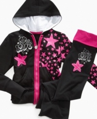 Starry night. Pretty pink stars make this cozy sweatshirt from Hoodsbee the perfect piece for back-to-school. Comes with a back-to-school special snap bracelet! Starry night. Pretty pink stars make this cozy sweatshirt from Hoodsbee the perfect piece for back-to-school. Comes with a back-to-school special snap bracelet!