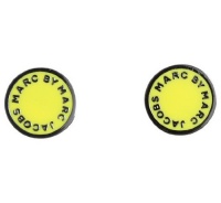 Marc by Marc Jacobs Classic Marc Logo Disc Stud Earrings Yellow Gunmetal M5113114