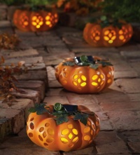 Solar Lighted Decorative Garden Pumpkin By Collections Etc
