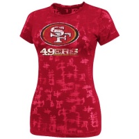 NFL Womens San Francisco 49ers Dream II Bright Cardinal Etch Short Sleeve Crew Neck Tee NFL Womens San Francisco 49ers Dream II Bright Cardinal Etch Short Sleeve Crew Neck Tee