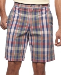 In a classic madras pattern, these Club Room shorts give your warm-weather look prepster cool. In a classic madras pattern, these Club Room shorts give your warm-weather look prepster cool.