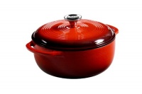 Lodge Color EC4D43 Enameled Cast Iron Dutch Oven, Island Spice Red, 4.5-Quart