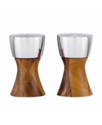 Less is more with Dansk wood serveware. The contemporary look and rich wood grain of Bergit salt and pepper shakers combine for endless casual appeal. Pepper shaker features metal top. Less is more with Dansk wood serveware. The contemporary look and rich wood grain of Bergit salt and pepper shakers combine for endless casual appeal. Pepper shaker features metal top.