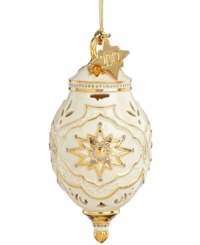 Make it a most-elegant holiday with the annual spire ornament from Lenox. Pierced, sculpted and luxe metallic accents in ivory porcelain ensure an unforgettable tree. With 2012 hangtag. Make it a most-elegant holiday with the annual spire ornament from Lenox. Pierced, sculpted and luxe metallic accents in ivory porcelain ensure an unforgettable tree. With 2012 hangtag.