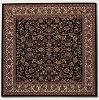 Couristan 3791/6025 Everest Isfahan/Black 7-Feet 10-Inch Square Rug Couristan 3791/6025 Everest Isfahan/Black 7-Feet 10-Inch Square Rug