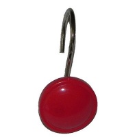 Color Rounds Shower Curtain Hooks (Set of 12) Color: Red Color Rounds Shower Curtain Hooks (Set of 12) Color: Red