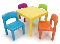 Tot Tutors Kids' Table and 4-Chair Set, Plastic Tot Tutors Kids' Table and 4-Chair Set, Plastic