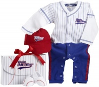 Baby Aspen Big Dreamzzz Baby Baseball Layette Set with Gift Box, Blue, 0-6 Months Baby Aspen Big Dreamzzz Baby Baseball Layette Set with Gift Box, Blue, 0-6 Months