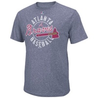 MLB Atlanta Braves The Big Time T-Shirt, Navy Heather MLB Atlanta Braves The Big Time T-Shirt, Navy Heather
