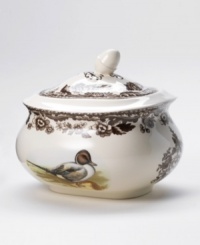 Bring the classic style of the English countryside to your table with the Woodland Collection by Spode. This traditionally patterned open covered sugar bowl features the majestic snipe framed by Spode's distinctive British Flowers border which dates back to 1828. 15 oz. Bring the classic style of the English countryside to your table with the Woodland Collection by Spode. This traditionally patterned open covered sugar bowl features the majestic snipe framed by Spode's distinctive British Flowers border which dates back to 1828. 15 oz.