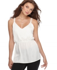 This simple tank from Ali & Kris is updated with twisted straps and an elastic waist. Slightly Grecian styling will make you feel like a goddess! This simple tank from Ali & Kris is updated with twisted straps and an elastic waist. Slightly Grecian styling will make you feel like a goddess!