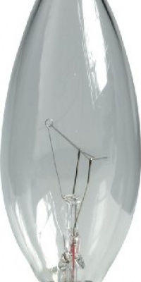 GE 16050 60-Watt Candelabra Base Bent Tip Light Bulb, Crystal Clear, 4-Pack