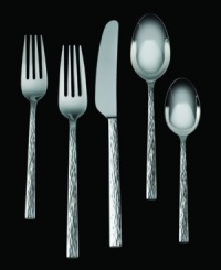 The rustic simplicity of hammered metal is taken to new heights of chic style with this flatware collection from Vera Wang. The Hammered place settings provide the perfect pattern for both casual or luxurious occasions. The rustic simplicity of hammered metal is taken to new heights of chic style with this flatware collection from Vera Wang. The Hammered place settings provide the perfect pattern for both casual or luxurious occasions.