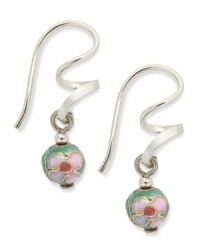 High style with a twist. Jody Coyote's curly wire drop earrings, set in sterling silver, feature green cloisonné beads for a fashion-forward effect. Approximate drop: 1 inch. High style with a twist. Jody Coyote's curly wire drop earrings, set in sterling silver, feature green cloisonné beads for a fashion-forward effect. Approximate drop: 1 inch.