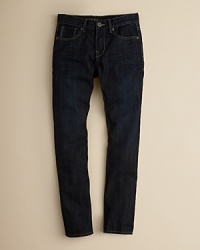 Trendy details like a dark wash, low rise and skinny leg make these the jeans to wear to school this year. Trendy details like a dark wash, low rise and skinny leg make these the jeans to wear to school this year.